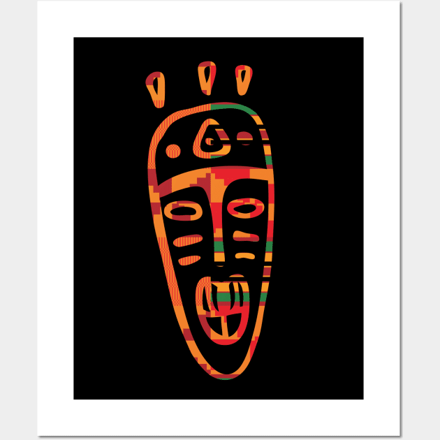 African Tribal Design with Kente Pattern Wall Art by kentevibes